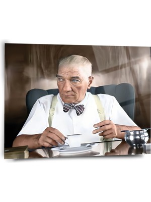 Atatürk Cam Tablo - Cam Tablolar - Atatürk Tablo - Atatürk Portresi - Atatürk Tablosu - ATA052