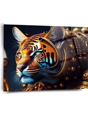 Güçlü Kaplan Suratı Cam Tablo - MOD022