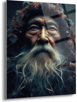 Yaşlı Japon Adam Cam Tablo - MOD051