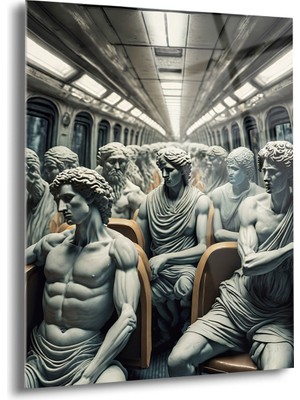 Metrodaki Heykeller Cam Tablo - MOD080