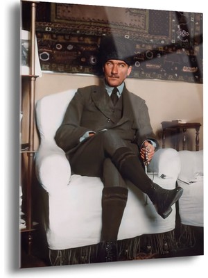 Atatürk Cam Tablo - Cam Tablolar - Atatürk Tablo - Atatürk Portresi - Atatürk Tablosu - ATA044