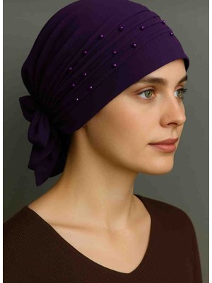 Butik Ayvitrin Kadın Inci Detay Arkadan Bağlamalı Çift Kullanim Bone