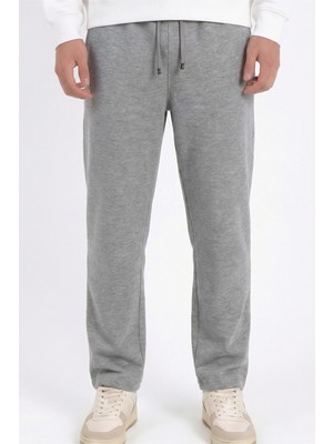 Veleno Erkek Gri Baggy Bol Paça Bel Lastikli Pike Pantolon