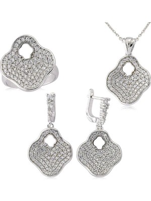 Inure Jewelry Gümüş Çiçek Bayan Set