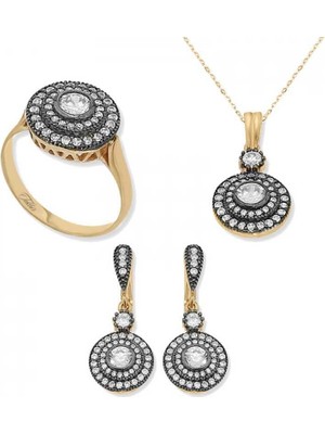 Inure Jewelry Gümüş Elmas Model Bayan Set