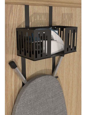 Siyah Kapı Arkası Çok Amaçlı Ütü ve Ütü Masası Tutucu Organizer