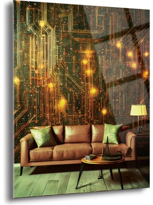 Fütüristik Duvar Cam Tablo - MOD061