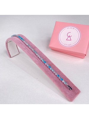 Normadia 925 Ayar Gümüş Kaplama Mavi Opal ve Turkuaz Taşlı Bileklik