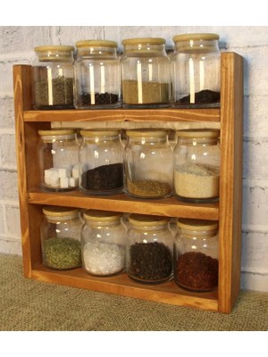 Ahsap Craft Ahşap Baharatlık Standı/ Tezgah Üstü Düzenleyici