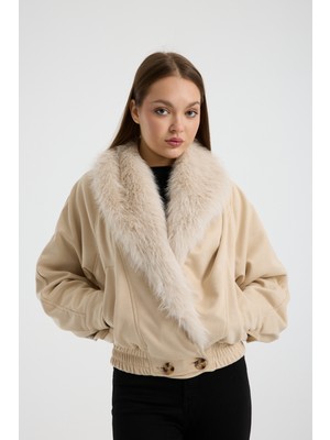 Modazeyosh Kadın Kürk Yaka Ceket