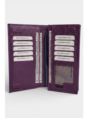 Lederax Telefon Bölmeli Mıknatıslı Portföy Kartlık Uzun Cüzdan LD505
