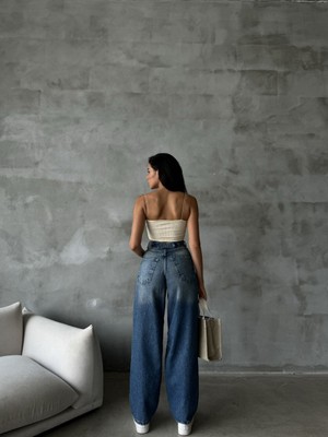 Aida Fashion Baggy Jeans .toka Detaylı