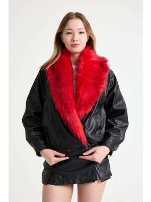 Modazeyosh Kadın Kürk Yaka Ceket