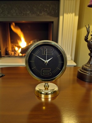 Emt Pazarlama Elite Black Gold 25 x 20 cm Metal Masa Saati