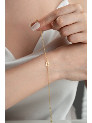 Normadia 925 Ayar Gümüş Kişiye Özel Harf Bileklik, Zarif ve Şık Tasarım