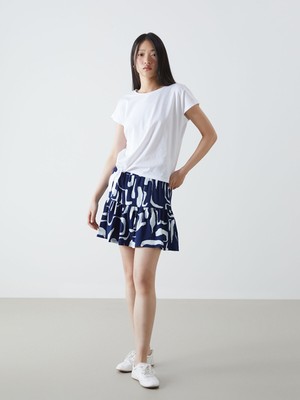 Lc Waikiki Yeni Sezon Beli Lastikli Desenli Kadın Şortlu Etek