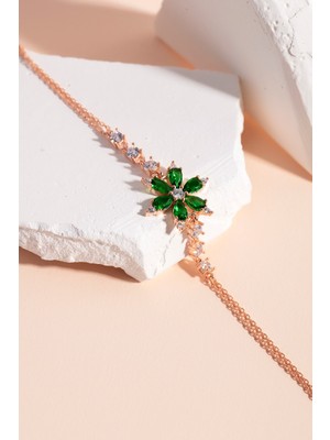 Normadia Yeşil Nergis Çiçeği Gümüş Bileklik, Zarif ve Şık Takı Seçeneği