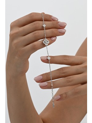 Normadia 925 Ayar Gümüş Rodyumlu Sonsuz Şans Yonca Bileklik