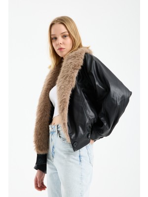Modazeyosh Kadın Kürk Yaka Ceket