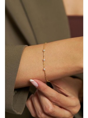 Normadia Zirkon Taşlı Gold ve Gümüş Minimal Bileklik, Şık ve Zarif Tasarım