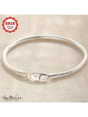 Normadia Şık Gümüş Kaplama Yılan Zincir Unisex Bileklik, Tarzınıza Zarif Dokunuş