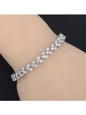 Normadia Zirkon Taşlı Gümüş Bileklik, Ahşap Kutu, Yılbaşı Hediye, Şık Takı