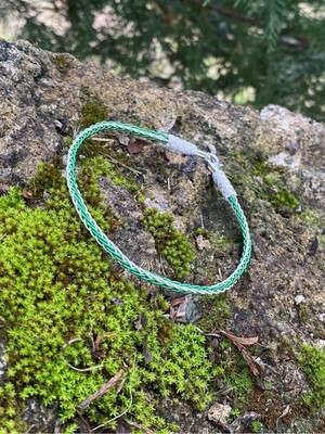 Normadia Yeşil Tilki Kuyruğu Örgü Gümüş Kazaziye Bileklik