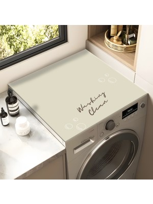 Get Carpet Çamaşır Makinesi Üstü Örtü Kaymaz Tabanlı Yıkanabilir Koruyucu Mat