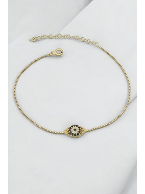 Normadia 925 Ayar Gümüş Zirkon Taşlı Nazar Şans Bilekliği