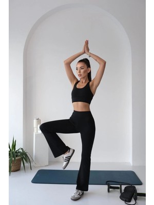 Thin Shop Beli Kalın Lastikli Toparlayıcı Şardonlu Bol Paça Tayt