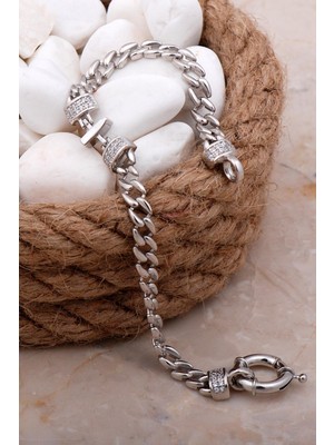 Normadia I Harfli Gurmet Rodyumlu Gümüş Bileklik, Şık ve Zarif Tasarım