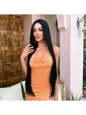 Pazarcan Siyah Ekstra Uzun Boy Tül Peruk