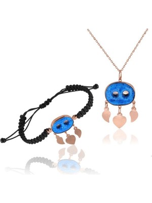 Normadia Kadınlar Için Süryani Nazar Boncuğu Ikili Set, Şık ve Koruyucu Takı