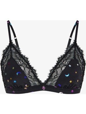 Penti Siyah Micro Lace Triangle Sütyen