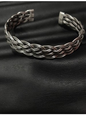 Normadia Bakır ve Gümüş Kaplama Unisex Saç Örgü Bileklik