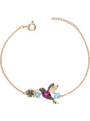 Normadia 925 Ayar Gümüş Rose Kaplama Sevgi Kuşu Bileklik, Şık ve Zarif Tasarım