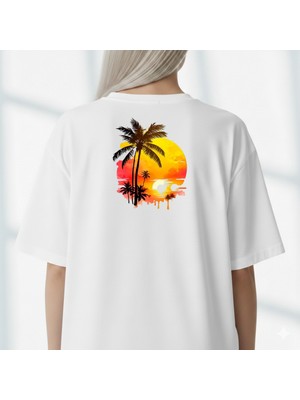 Etoile Studio Unisex %100 Pamuklu Oversize Grafik Baskılı Bisiklet Yaka Tişört Summer