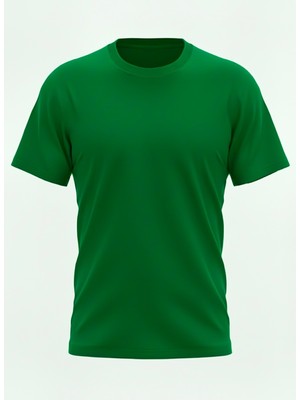 Ümiteks ÜMİTEKS WORLD OF CLOTHES Yeşil Bisiklet Yaka Kısa Kol Penye Tişört 0 Yaka Çimen Yeşili Penye T-Shirt Penye Basic T-Shirt