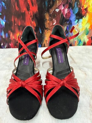 Bitangosu 7bant Saten-Deri-Süet Latin-Salsa-Tango Dans ve Salon Ayakkabı 8,5 cm 13 Pont Kadeh Model Kapalı Tpk