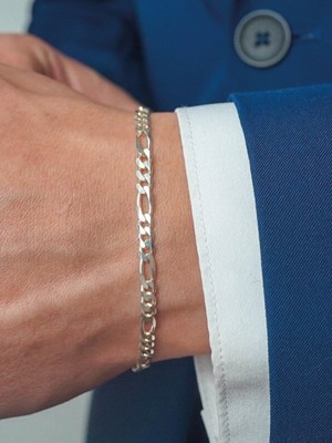 Normadia 925 Ayar Gümüş Erkek Figaro Bileklik 3 Mm, Şık ve Dayanıklı Tasarım