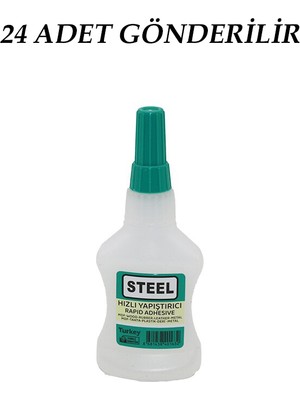 24 Adet Wincell Steel Hızlı Yapıştırıcı 37GR 200ML Mdf-Ahşap-Metal-Plastik-Deri (5477) Nfsm-Rsg