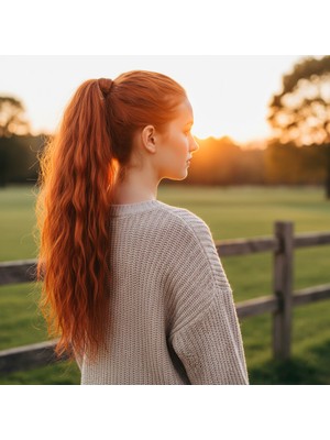 Pazarcan Bağlamalı Kabarık Dalgalı At Kuyruğu / Bakır