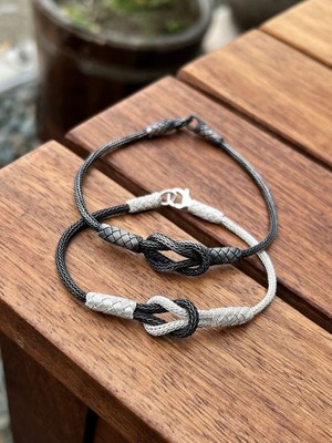 Normadia Sevgililer Günü Çiftler Için Gümüş Kazaziye Düğüm Bileklik Seti