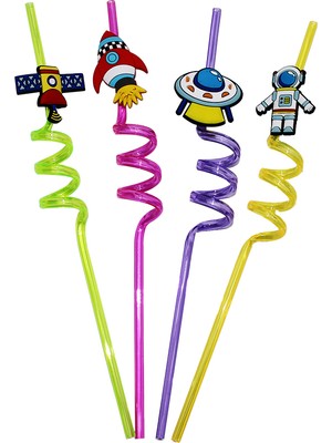 4 Parça  Figürlü Pipet Plastik (5477) NFSM-RSGO3456