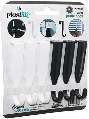 6pcs - Tek Kollu   Çok Amaçlı - Tak Çıkar  Pratik Plastik Askı (5477) NFSM-RSGO3456