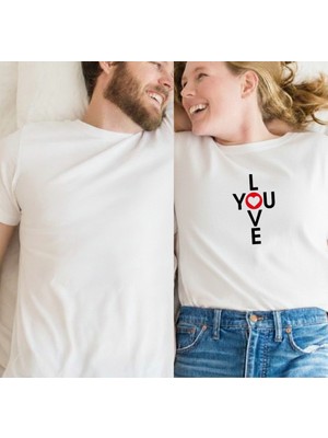 Etoile Studio Unisex %100 Pamuklu Oversize Grafik Baskılı Bisiklet Yaka Tişört Love You