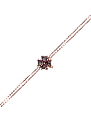 Normadia Kadın Rose Yonca Yaprağı Gümüş Bileklik, Şıklık ve Zarafet Sunar