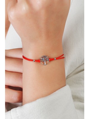 Normadia Gümüş Renkli Taşlı Hayat Ağacı Bileklik, Şık ve Zarif Takı