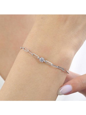 Normadia Şık Gümüş Zincirli Bileklik, Zarif ve Modern Tasarım