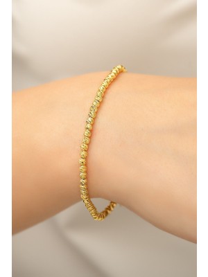 Normadia Renkli 14 Ayar Altın Kaplama 925 Ayar Gümüş Bileklik, Şık ve Zarif Takı